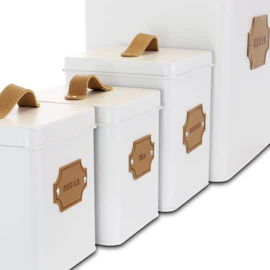 MegaChef Kitchen Food Storage & Organization White 5-Piece Canister Set